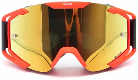Кроссовые очки ROCKOT RM-378 (красный/золотистая, REVO Light, Anti-Scratch) Кроссовые очки ROCKOT RM-378 (красный/золотистая, REVO Light, Anti-Scratch)