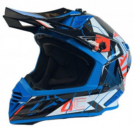 Кроссовый шлем AiM RH855 Carbon Razor Blue/Red Кроссовый шлем AiM RH855 Carbon Razor Blue/Red