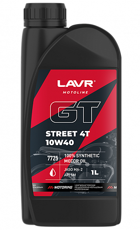 Моторное масло Lavr GT Street 4T 10W40 SM, 1 л Моторное масло Lavr GT Street 4T 10W40 SM, 1 л